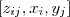 [z_{ij},x_i,y_j]
