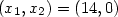 (x_1,x_2)=(14,0)