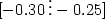 [-0.30\,\vdots -0.25]