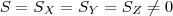 S=S_X=S_Y=S_Z\neq 0