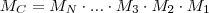 M_C=M_N\cdot ... \cdot M_3\cdot M_2\cdot M_1\,